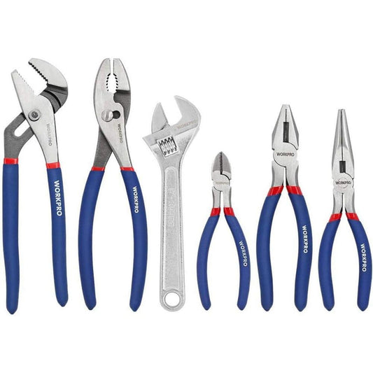 EKIEUDL 6-Piece Pliers and Wrench Set with Multiple Sizes