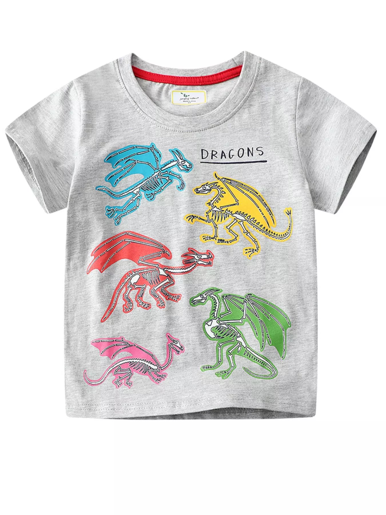 Children's Dinosaur Crew Neck Short Sleeve T-Shirt