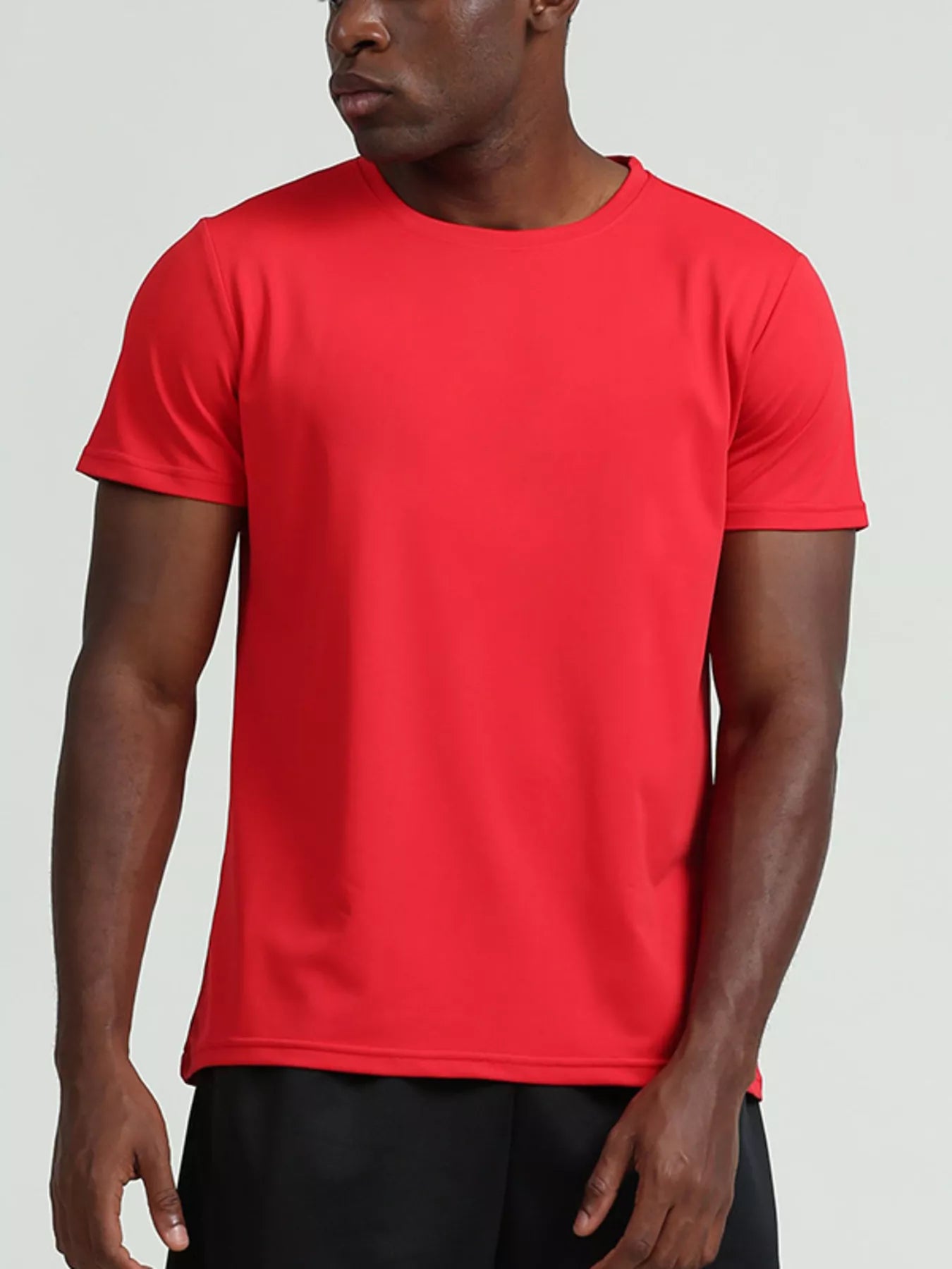 Men's Plus Size Solid Color Round Neck T-Shirt