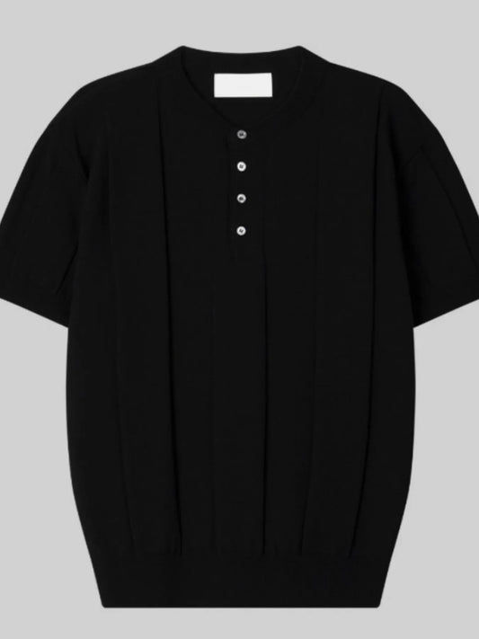 Men's Plus Size Button Detail Short Sleeve Top