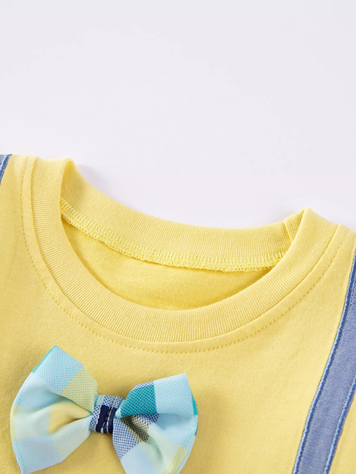 Children's Bow Embroidered Round Neck T-Shirt