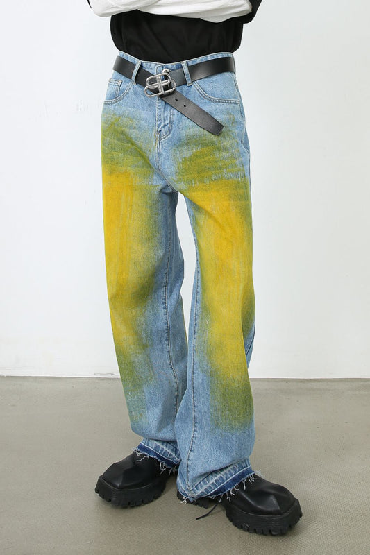 Men's Contrast Baggy Jeans