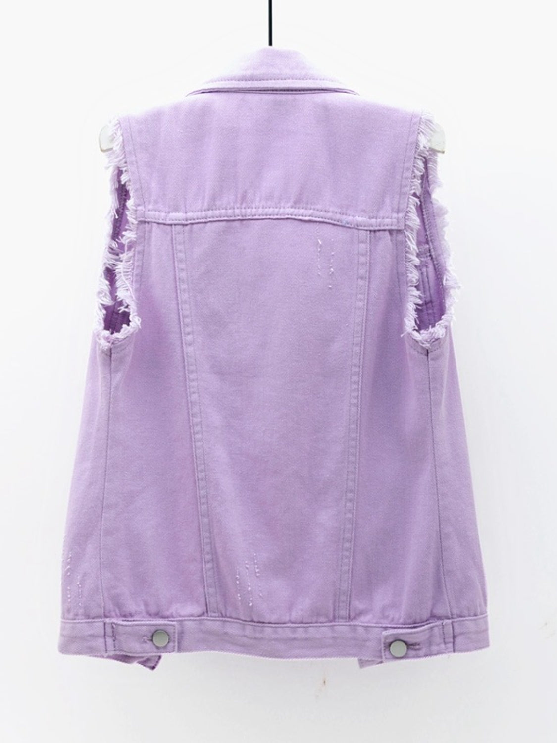 Side Button Slit Denim Jacket with Pockets