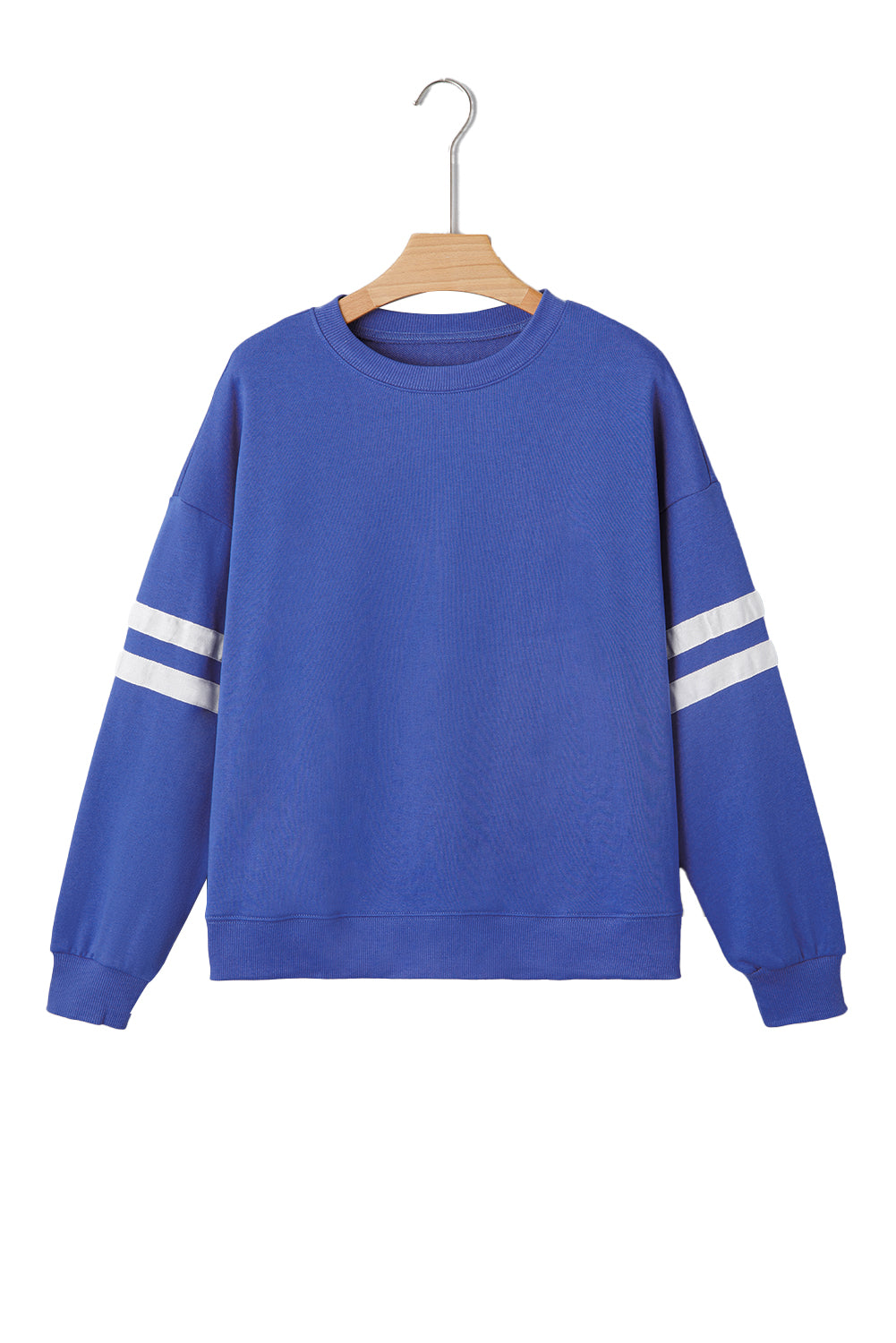 Black Preppy Striped Sleeve Loose Sweatshirt