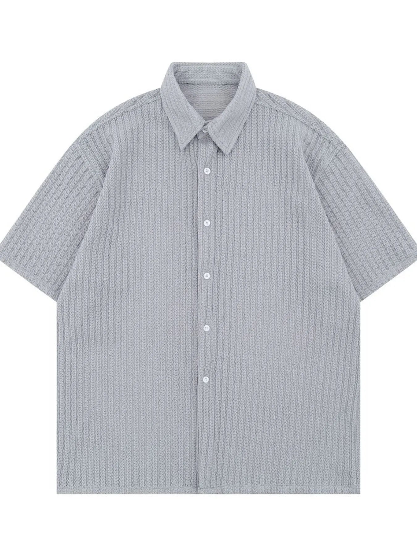 Men's Oversized Short Sleeve Textured Shirt