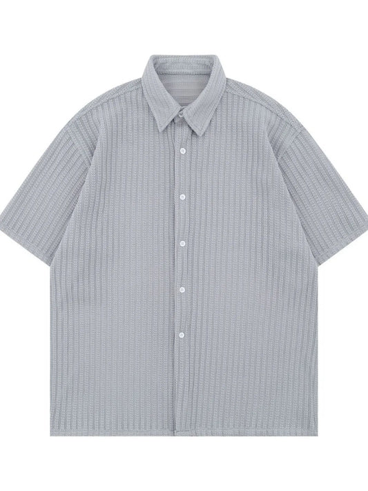 Men's Oversized Short Sleeve Textured Shirt