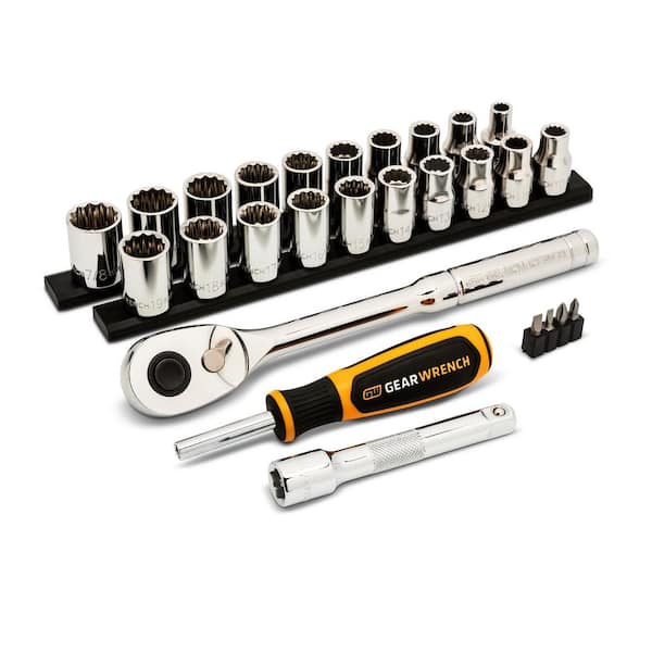 GEARWRENCH 3/8-In Drive 72-Tooth 6-Point Metric 16-Piece Mechanics Tool Set