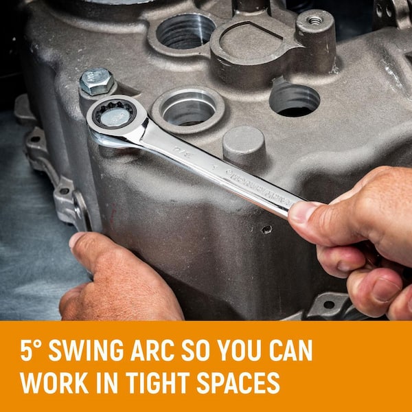 GEARWRENCH 72-Tooth 12-Point SAE/Metric Ratcheting Wrench Set 20-Piece