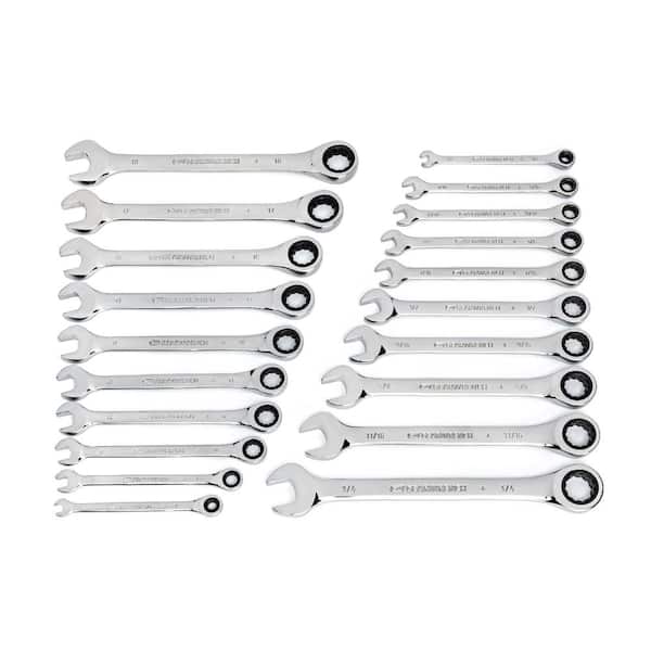 GEARWRENCH 72-Tooth 12-Point SAE/Metric Ratcheting Wrench Set 20-Piece