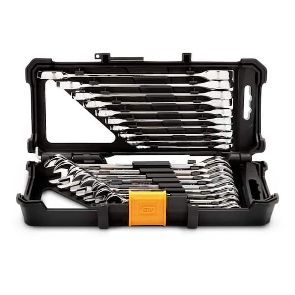 GEARWRENCH 72-Tooth 12-Point SAE/Metric Ratcheting Wrench Set 20-Piece