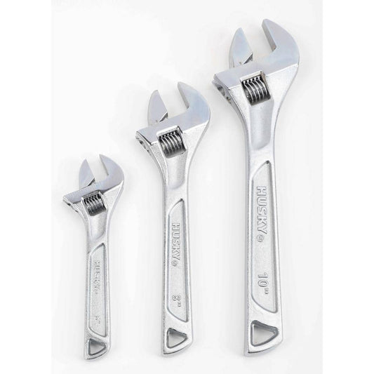 Husky 3-Piece Double Speed Adjustable Wrench Set: Durable Steel, SAE/Metric