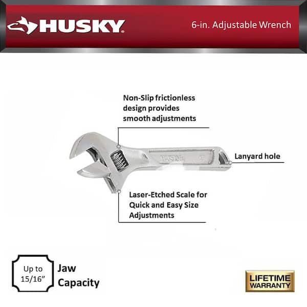 Husky 3-Piece Double Speed Adjustable Wrench Set: Durable Steel, SAE/Metric