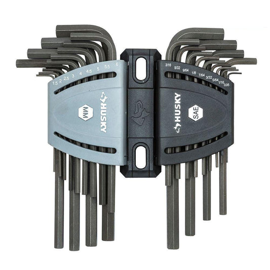 Husky 26-Piece Long Arm Hex Key Set with SAE/Metric Sizes
