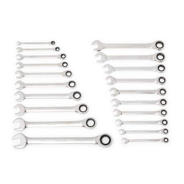 Husky 72-Tooth Ratcheting SAE/MM Combination Wrench Set 20-Piece