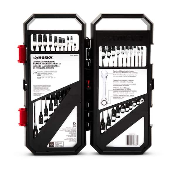 Husky 72-Tooth Ratcheting SAE/MM Combination Wrench Set 20-Piece