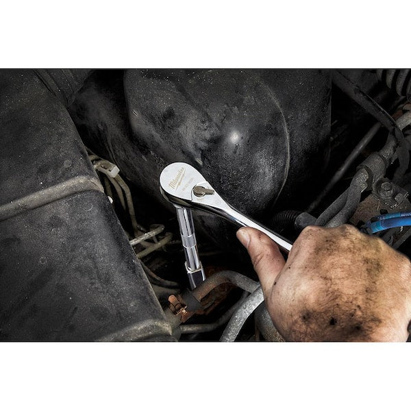 Milwaukee 3/8 in. Drive SAE/Metric Ratchet and Socket Mechanics Tool Set (56-Piece) 48-22-9008