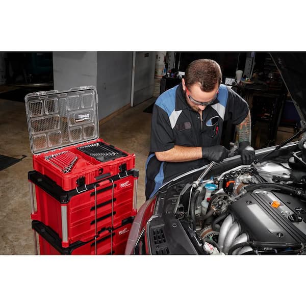 Milwaukee 30-Piece Metric SAE Combination Wrench Set with PACKOUT Organizer