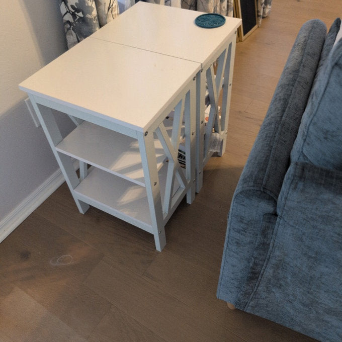 Lark Manor Alsa Brown End Table Set with Storage Drawers