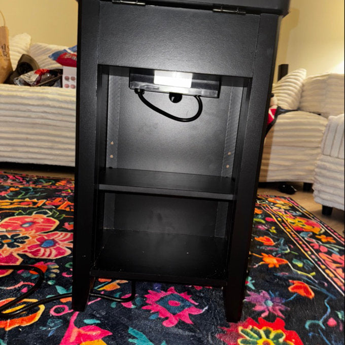 Lark Manor Aneshia End Table with Storage and Charging Station