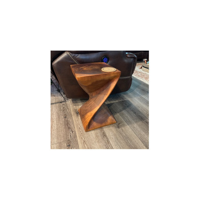 Lark Manor Trumbull Acacia Tree Stump End Table – Brown