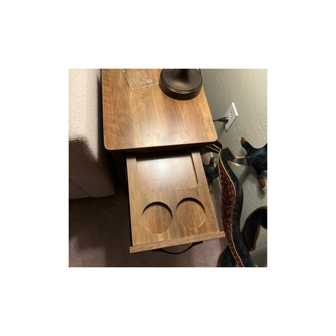 Lark Manor Aneshia End Table with Storage and Charging Station