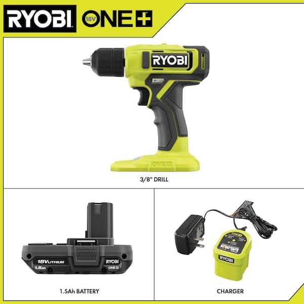 RYOBI Cordless 3/8in Drill Driver Kit