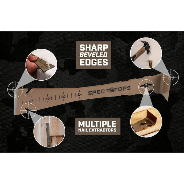 SPEC OPS 9.5" Trim Bar with Built‑In Ruler, Beveled Edges & Nail Puller – 2 Pack