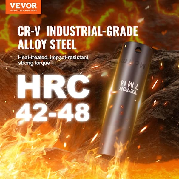 VEVOR 1/2 in. Drive Impact Socket Set, 65-Piece SAE 3/8 in. to 1-1/4 in. & Metric 10-24mm Cr-V Alloy Stee